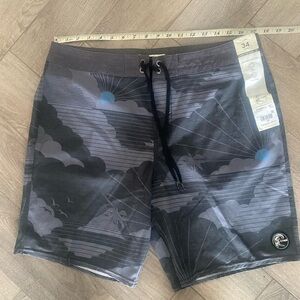 O'Neill Men's Black and Gray Swim Board Shorts